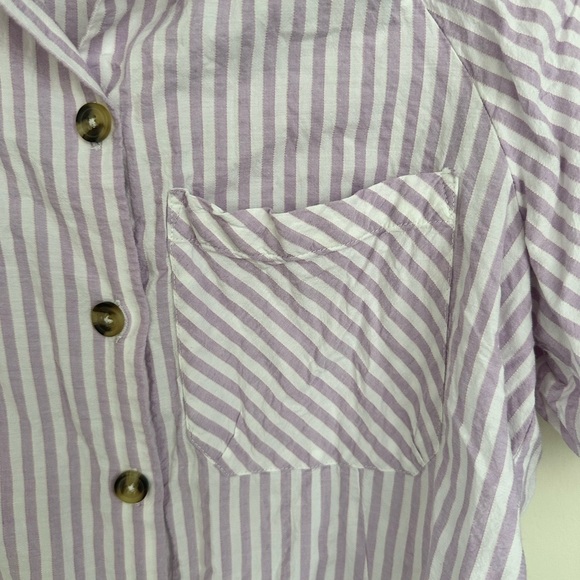 Anthropologie Maeve Lavender Striped Button-Down Shirt size S - Picture 6 of 10